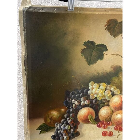 25"x21" OOAK Original Oil Painting on Canvas Still Life Fruit PEACHES by Rometto - Picture 2 of 5